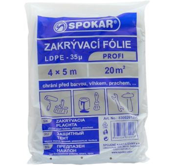 Zakrývací fólie 4x5m LDPE 35my šedá