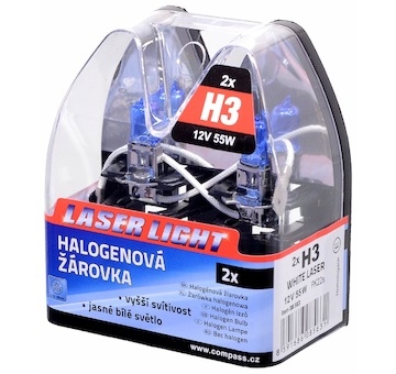 Žárovka 12V  H3  55W Pk22s WHITE LASER  2ks