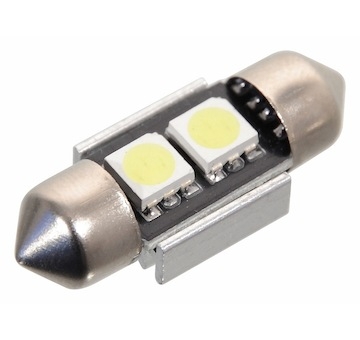 Žárovka 2 SMD LED 12V suf. SV8.5 32mm s rezistorem CAN-BUS ready bílá