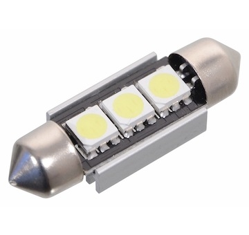 Žárovka 3 SMD LED 12V suf. SV8.5 36mm s rezistorem CAN-BUS ready bílá