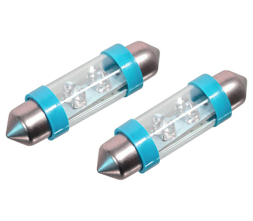 Žárovka 4LED 12V  suf. SV8.5 38mm modrá  2ks