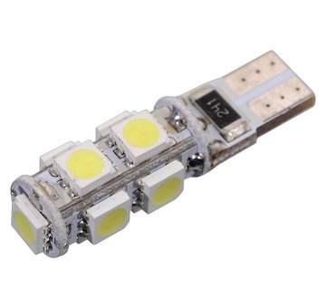 Žárovka 9 SMD LED 12V T10 s rezistorem CAN-BUS ready bílá