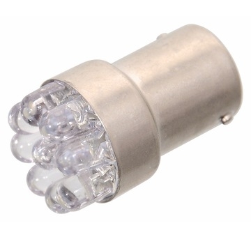 Žárovka 9LED 12V  Ba15s červená úzká