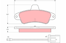 Sada brzdových destiček, kotoučová brzda TRW GDB1112