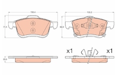 Sada brzdových destiček, kotoučová brzda TRW GDB2060