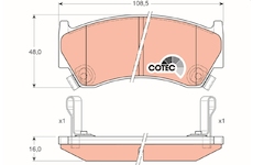 Sada brzdových destiček, kotoučová brzda TRW GDB3180
