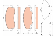 Sada brzdových destiček, kotoučová brzda TRW GDB3487