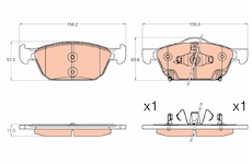 Sada brzdových destiček, kotoučová brzda TRW GDB3600