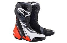 boty SUPERTECH R, ALPINESTARS (černá/červená fluo/bílá/šedá, vel. 45)