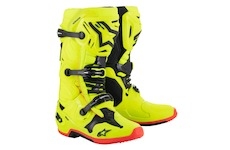 boty TECH 10, ALPINESTARS (žlutá fluo/černá/červená fluo, vel. 43)