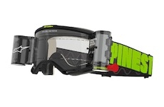 brýle VISION 5 HOLLOW ROLL-OFF WIDE VISION, ALPINESTARS (šedá/žlutá fluo, čiré plexi a roll-off systém) 2025