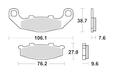brzdové destičky, BRAKING (semi-metalická směs SM1) 2 ks v balení