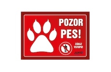 Cedulka Juko POZOR PES