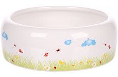 FLAMINGO miska pro hlodavce KIKI CERAMIC ROUND bílá L 16x16x5,5cm 700ml