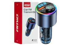 FM transmitter 1×USB-A 1×USB-C 12V 24V AMIO-04655