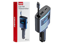 FM transmitter 1×USB-A 1×USB-C 12V 24V AMIO-04656