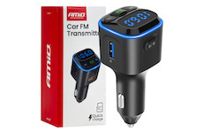FM transmitter 1×USB-A 2×USB-C 12V 24V AMIO-04651