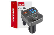 FM transmitter 2×USB-A 1×USB 12V 24V AMIO-04649