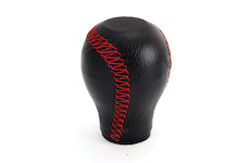 Hlavice řadicí páky kožená obyčejná červené nitě