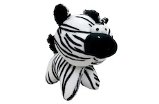 Hračka pes - plyšová zebra pískací 12 cm