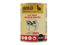 IRONpet Gold Cat Hovězí krájená svalovina, konzerva 400 g