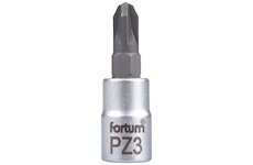 Klíč zástrčný šroubovák PZ, 1/4', PZ3, L 37mm, CrV/S2, FORTUM