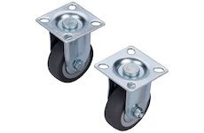 Kolečka otočná s obručí ze šedo-hnědé pryže, průměr 50mm, sada 2ks  EXTOL PREMIUM