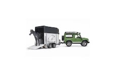 Land Rover Defender s přívěsem na koně + kůň 02592 BRUDER