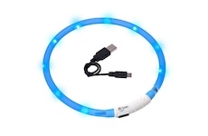 LED obojek dobíjecí Karlie, modrá 75 cm