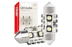 LED žárovky CANBUS 12SMD Festoon C5W 3838 31mm White 12/24V AMiO-04247