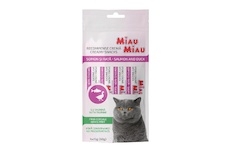 Miau Miau Creamy Snacks Cat losos a kachní 15 g (4 pack)