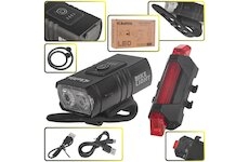 Osvětlení jízdního kola, sada přední 800lm/900mAh, zadní 120lm/120mAh KELTIN