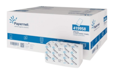 Papírové ručníky ZZ 2-vr. bílé, bělost 78%, 3990ks, Papernet 419958 (náhrada za 406343)
