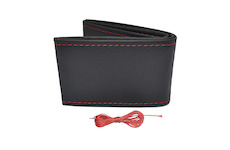 Potah volantu šněrovací, černý, červená nit 38-39 cm