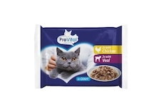 PreVital kočka kuře a telecí v omáčce, kapsa 100 g (4 pack)