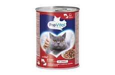 PreVital kočka s hovězím a játry v omáčce, kousky 415 g
