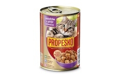 PROPESKO Cat hovězí a játra v omáčce, kousky 415 g