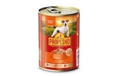 PROPESKO Dog kuřecí a játra v omáčce, kousky 415 g