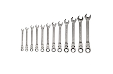 Ráčnové očkoploché klíče 12 ks s kloubem, 8-19 mm, CrV TAGRED