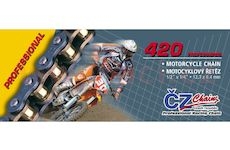 řetěz 420MX, ČZ - ČR (barva zlatá, 130 článků vč. rozpojovací spojky CLIP)