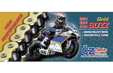řetěz 525SDZZ, ČZ - ČR (barva zlatá, 98 článků vč. nýtovací spojky RIVET)
