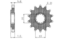 řetězové kolečko pro sekundární řetězy typu 520, SUNSTAR (13 zubů)