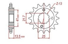 řetězové kolečko pro sekundární řetězy typu 525, JT - Anglie (15 zubů)