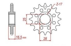 řetězové kolečko pro sekundární řetězy typu 525, JT - Anglie (16 zubů)