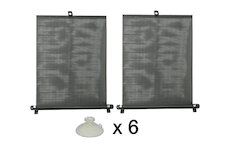 Rolety na boční skla černé 2ks x 55 cm šířka