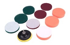 Sada čistících/leštících výseků na vrtačku průměr 100 mm, 3×3 druhy, 10 ks - EXTOL CRAFT