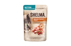 SHELMA Cat Kitten krůta a brusinka v omáčce, kapsa 85 g