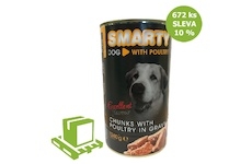 SMARTY Dog Drůbeží chunks, konzerva 1240 g (paleta 672 ks) SLEVA 10 %