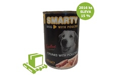 SMARTY Dog Drůbeží chunks, konzerva 410 g (paleta 2016 ks) SLEVA 15 %