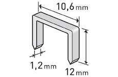Spony, balení 1000ks, 12mm, 10,6x0,52x1,2mm EXTOL PREMIUM